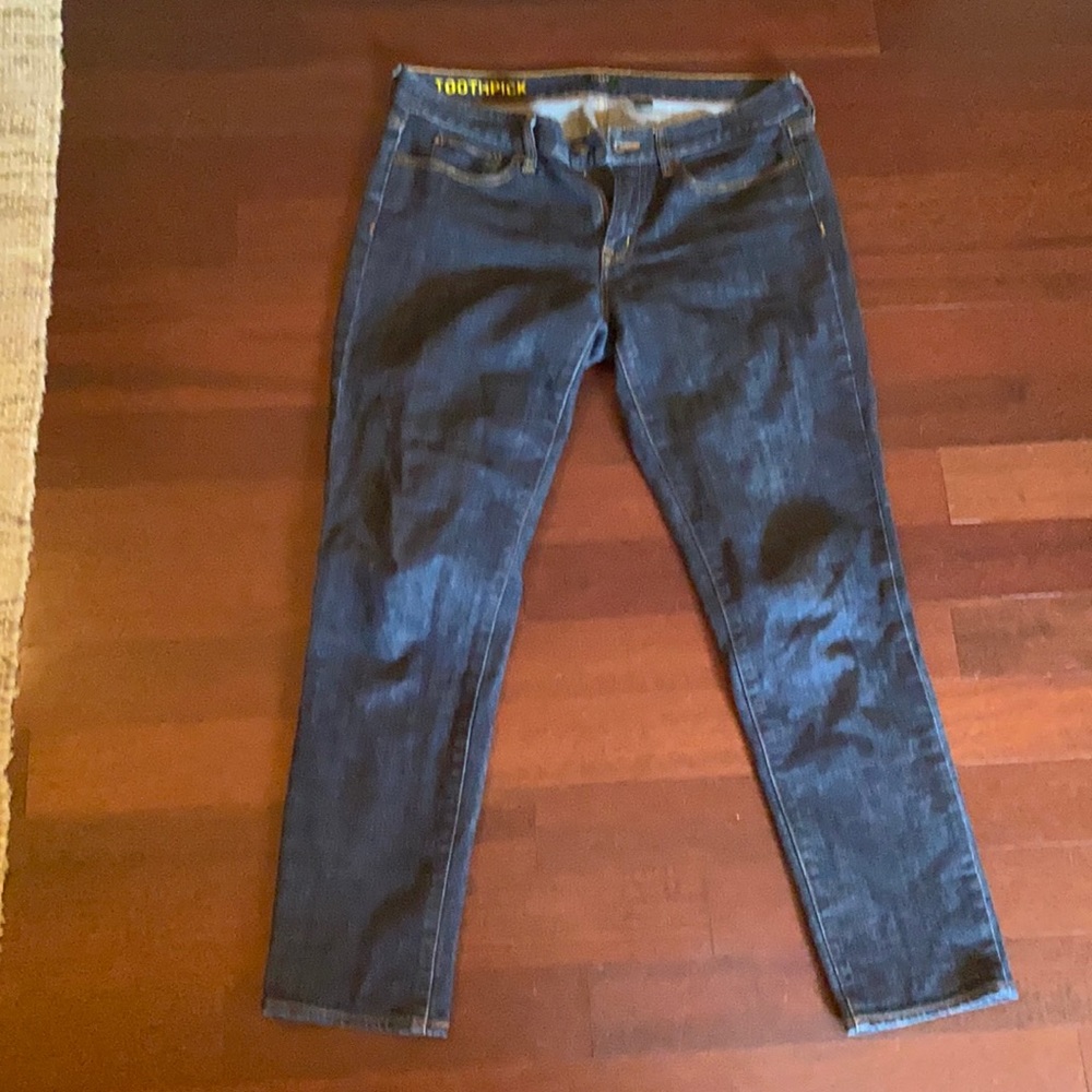 J Crew toothpick style jeans. Size 30 dark wash!